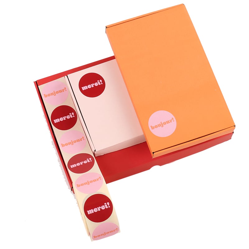Etikett "merci / bonjour" French Rouge - 4