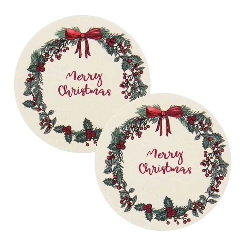 Etikett Winter Bows & Berries Krans - 1