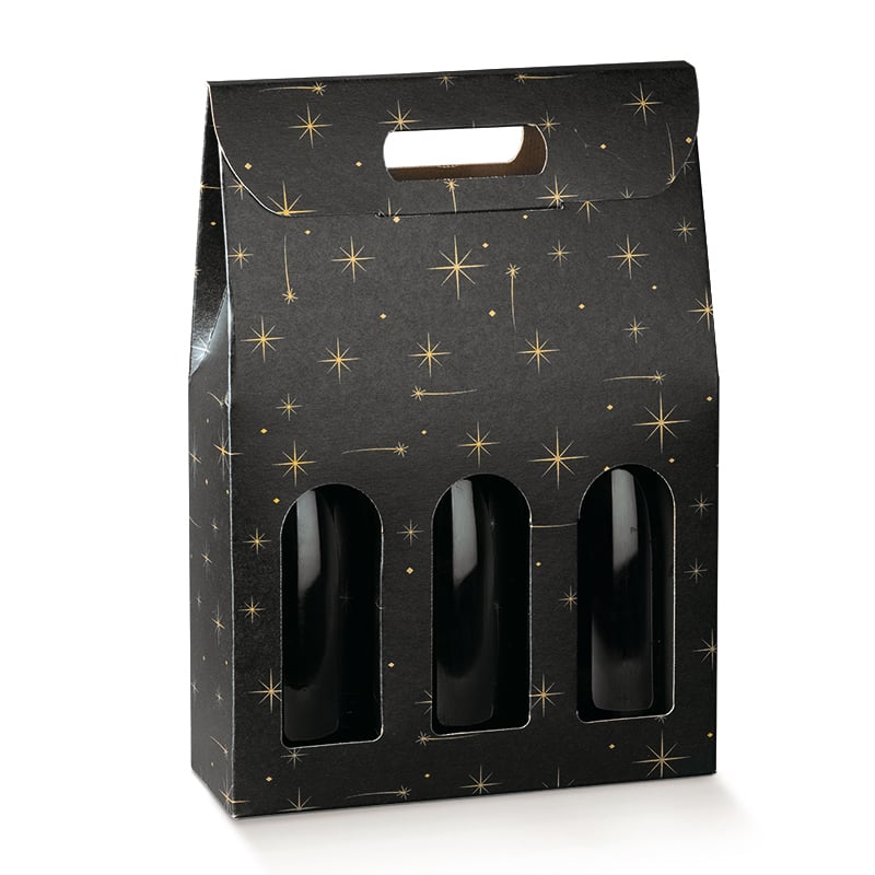 Flasklåda Constellation svart med fönster - 2