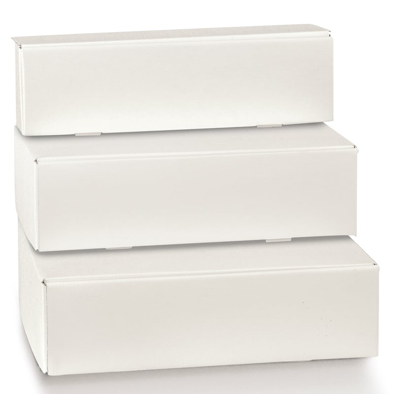 Presentkartong/flasklåda Fibra vit, linnepräglad