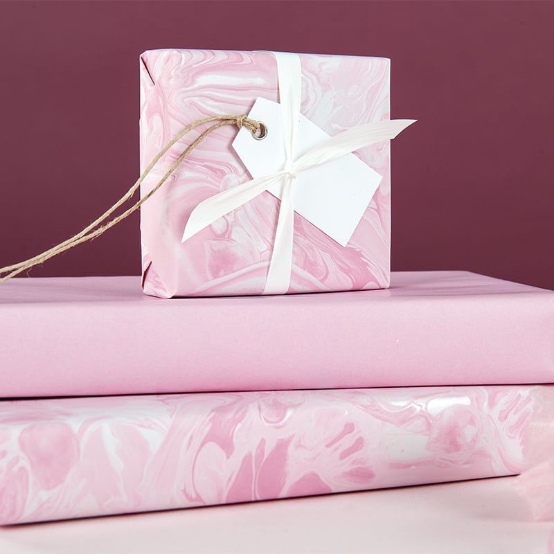 Presentpapper Pink Marble - 4