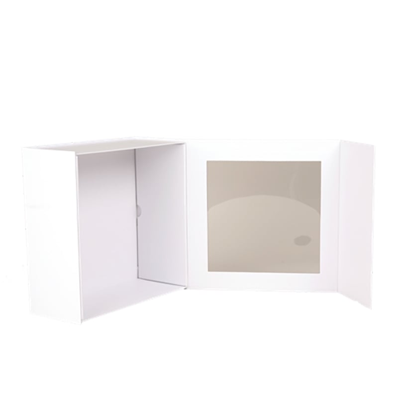 Presentkartong Lyx vit med fönster och magnetstängning - 2