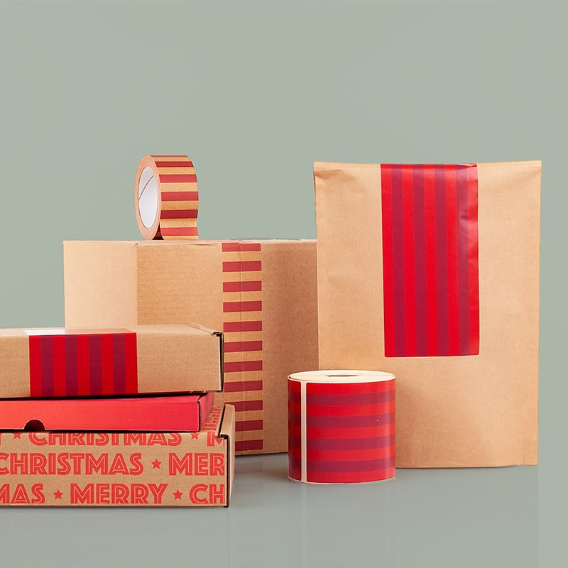 Förslutningsetikett For X-mas striped - 2