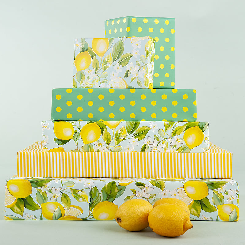 Presentpapper Yellow dots