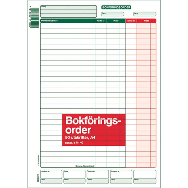 Bokföringsorder A5 & A4 - 1