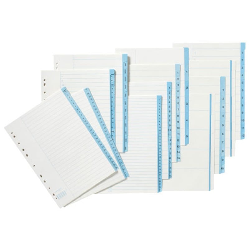 Pappersregister med blå flikar - 1