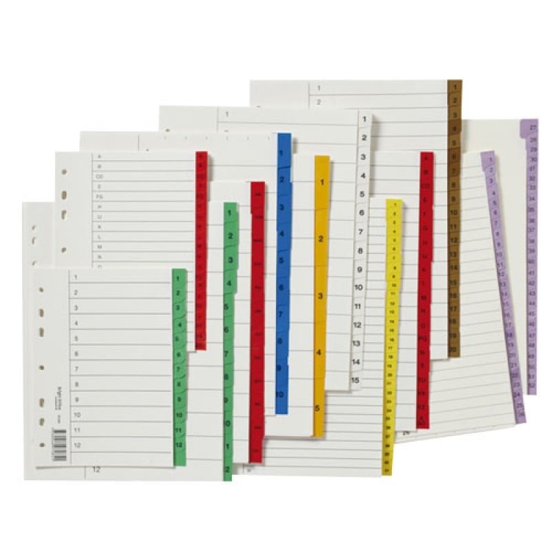 Pappersregister med färgade flikar - 1