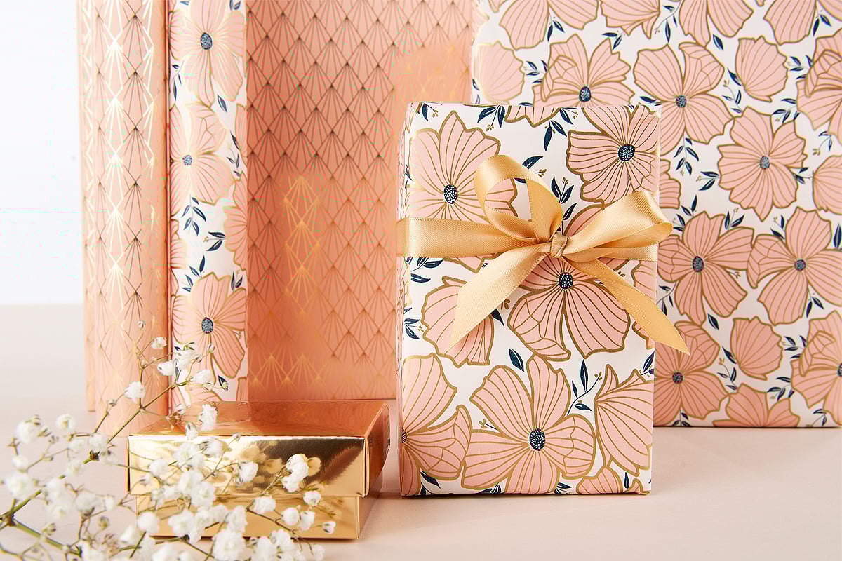 Presentpapper Sakura Gammelrosa - 3