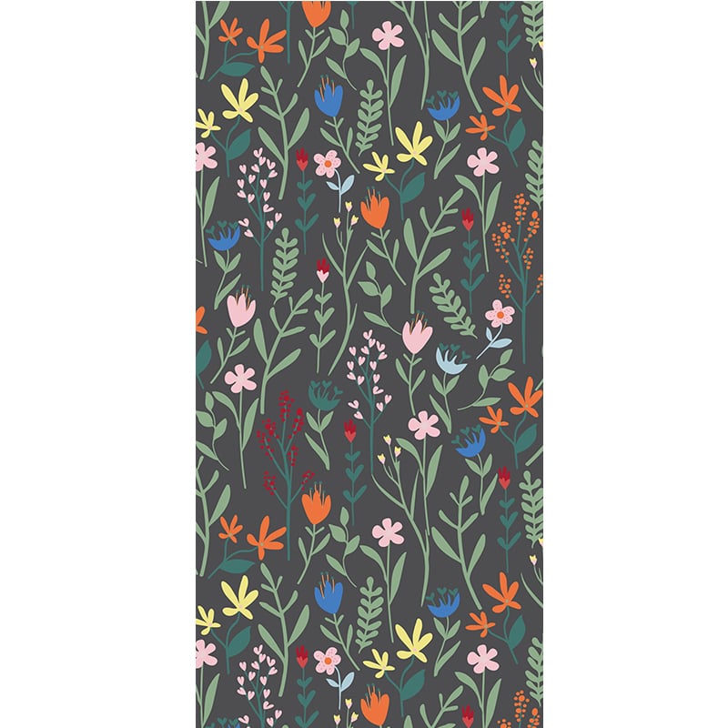 Förslutningsetikett i mönstret "Garden Black" - 3