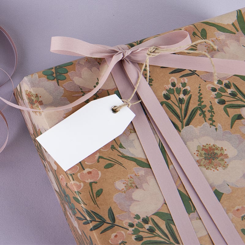 Hängetikett med hampsnöre vit - 3