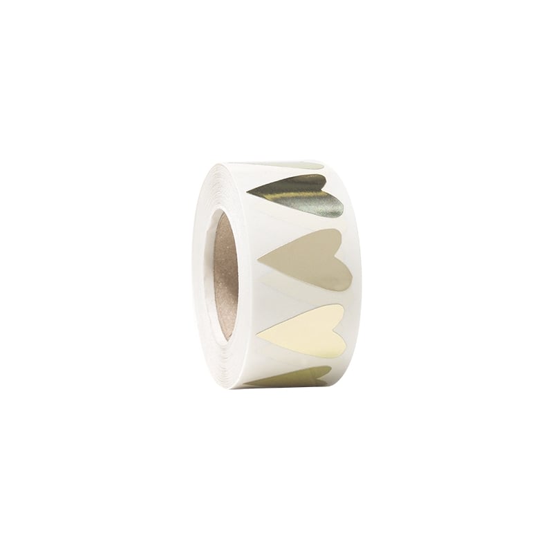 Presentetiketter modern heart guld - 2