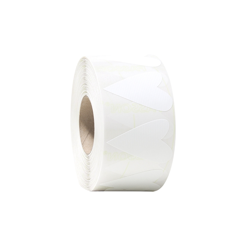 Presentetiketter modern heart vit ribbad - 1