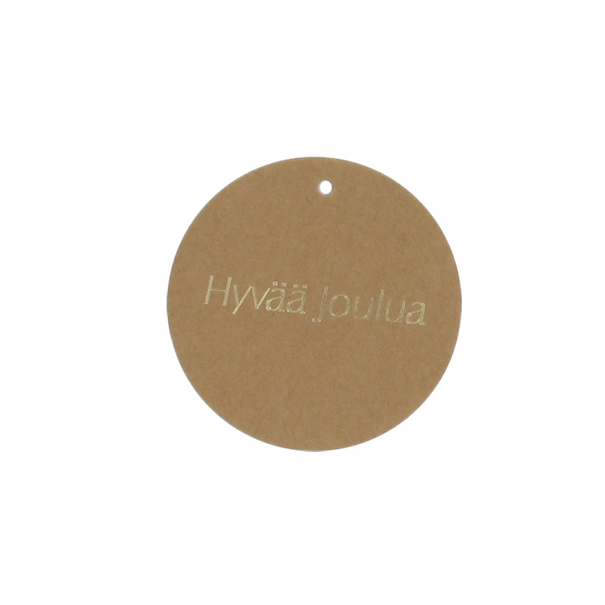 Hängetikett hyvää joulua brun rund UTFÖRSÄLJNING
