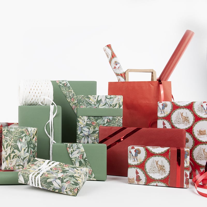 Presentpapper olive - 3