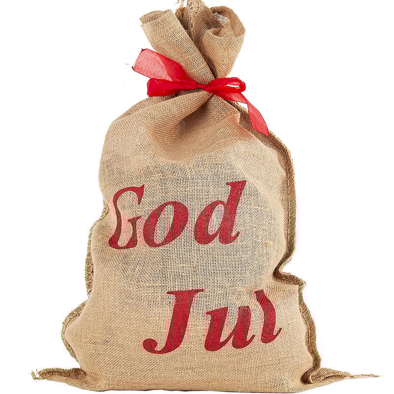 Jutesäck God Jul med rött band - 4