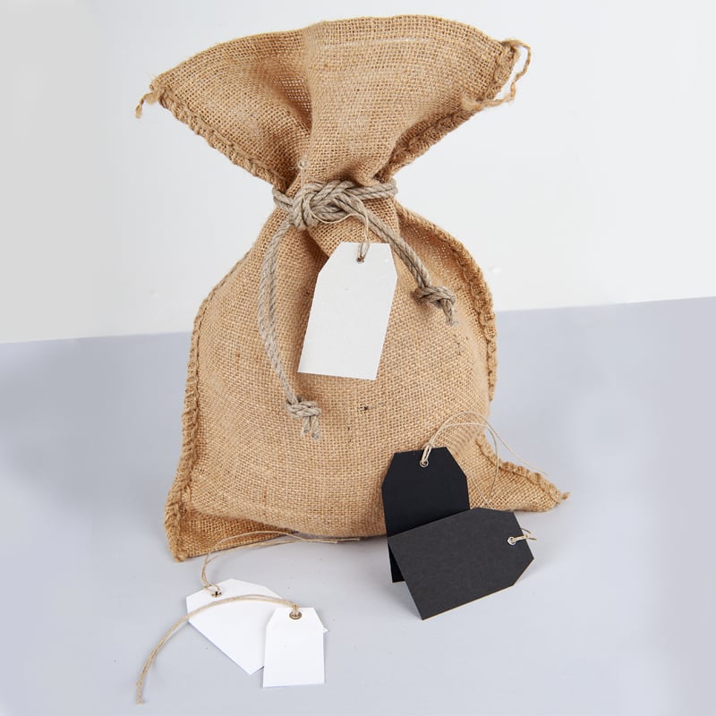 Hängetikett med hampsnöre oblekt grå - 3