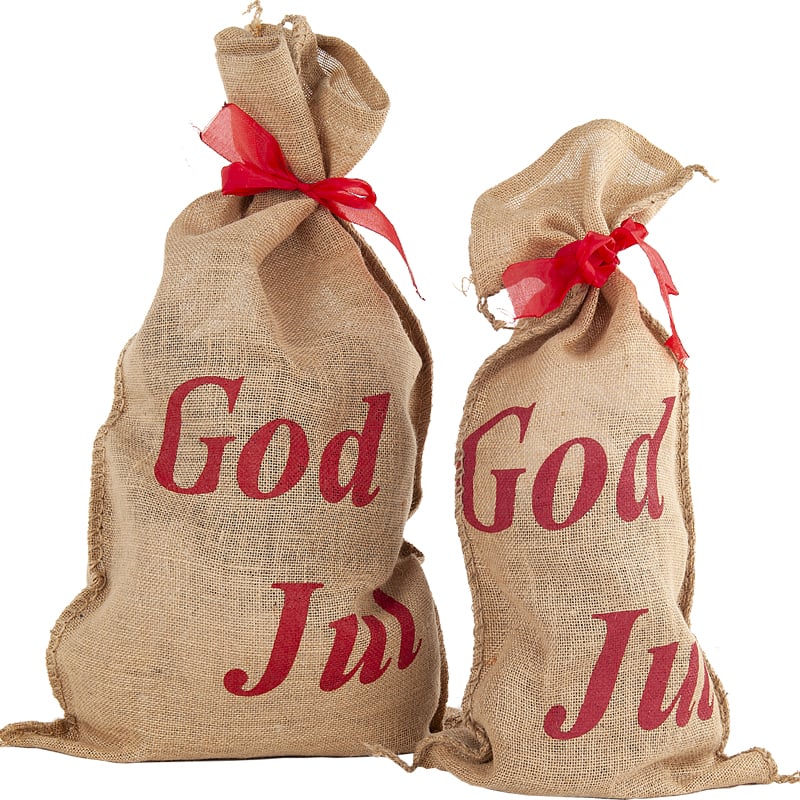 Jutesäck God Jul med rött band - 3