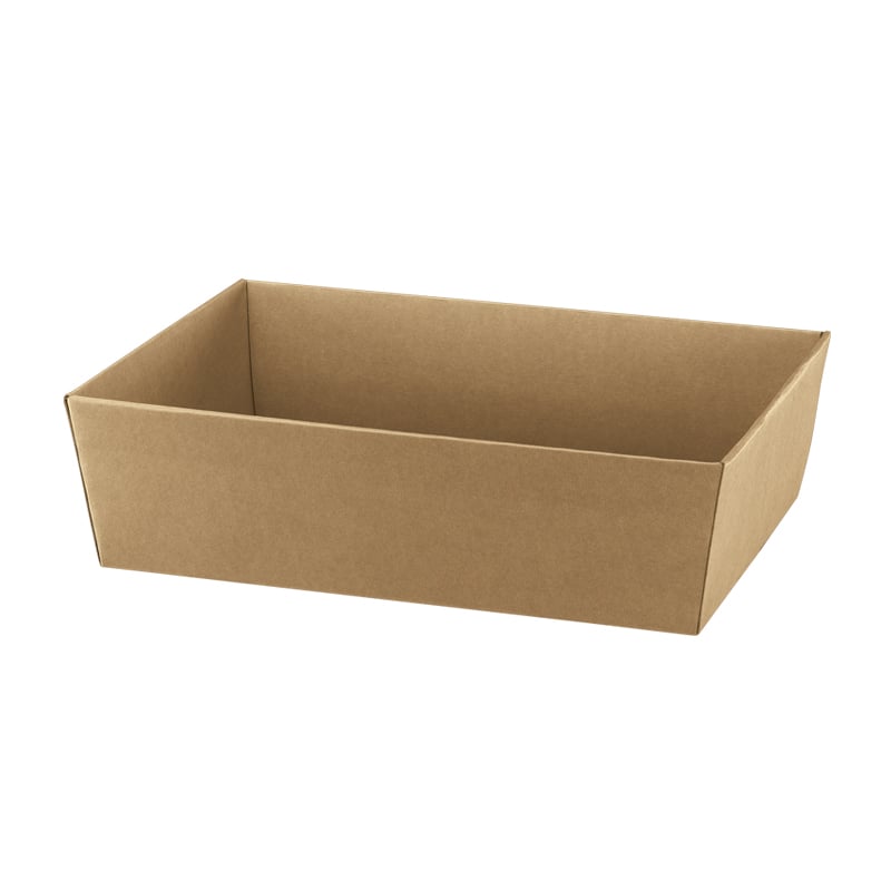 Kartongbricka brun slät well - 2