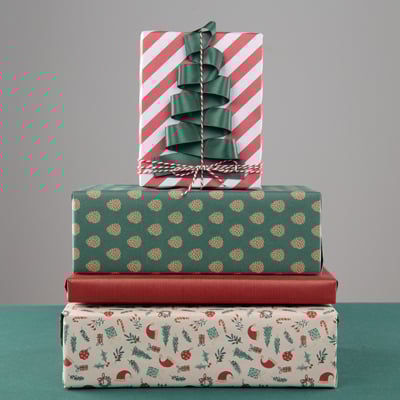 Presentpapper Diagonal red - 2