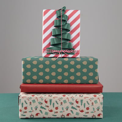 Presentpapper Diagonal red - 2