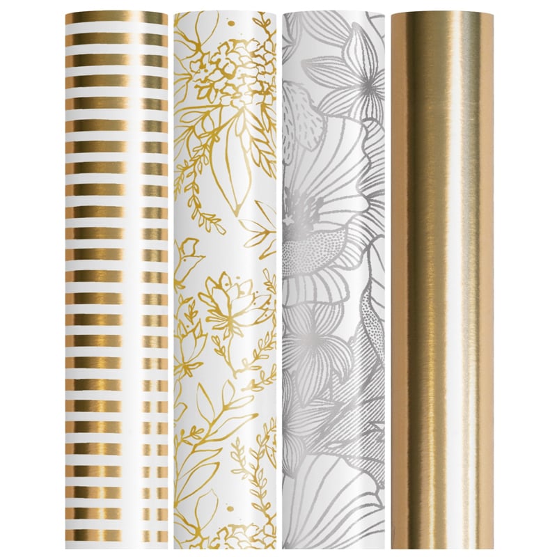 Presentpapper konsumentrullar i box. Metallic mix