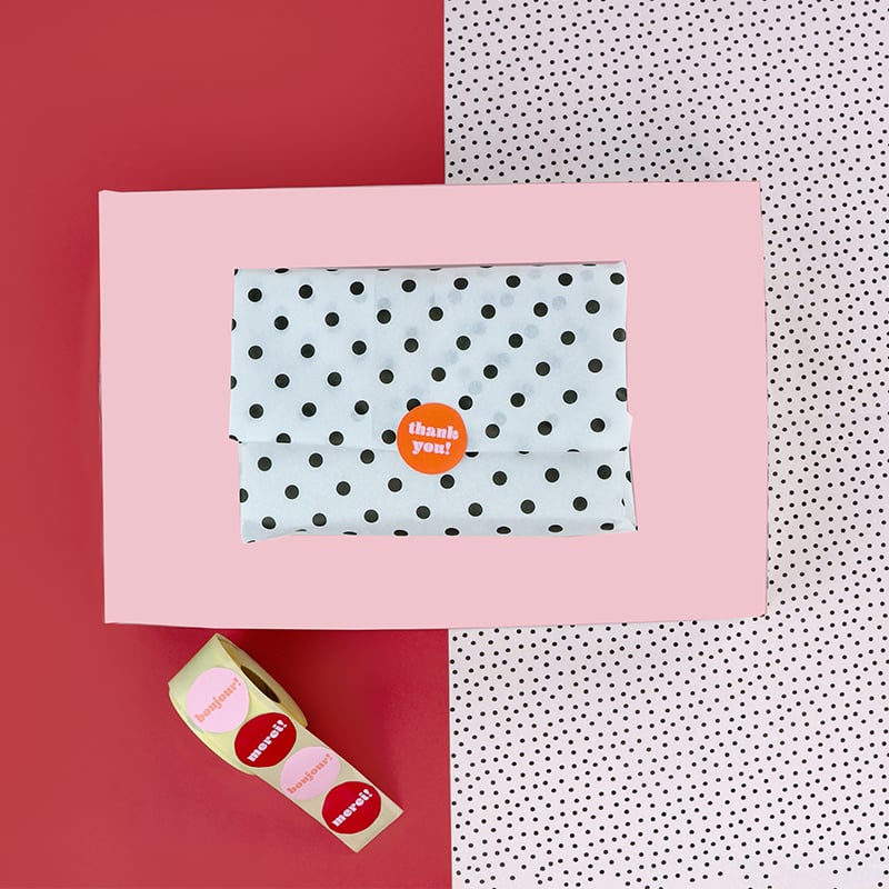 Etikett "Oh la la/thank you!" French Rouge - 2