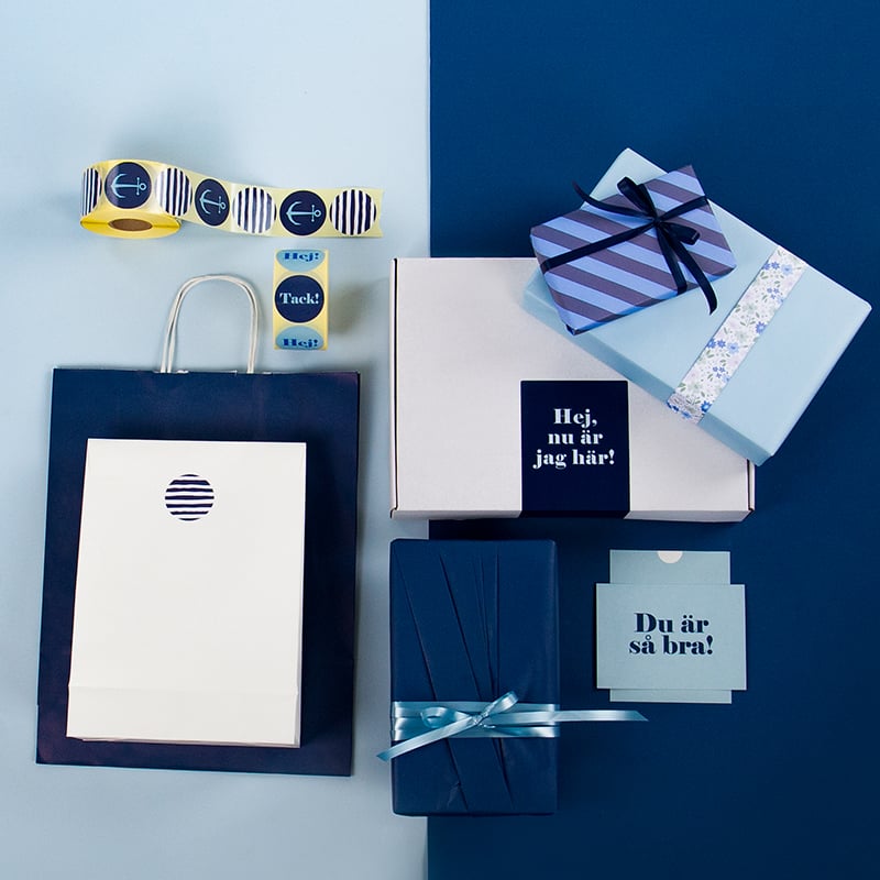 Etikett Miami blue "randig/ankare"   UTFÖRSÄLJNING - 2