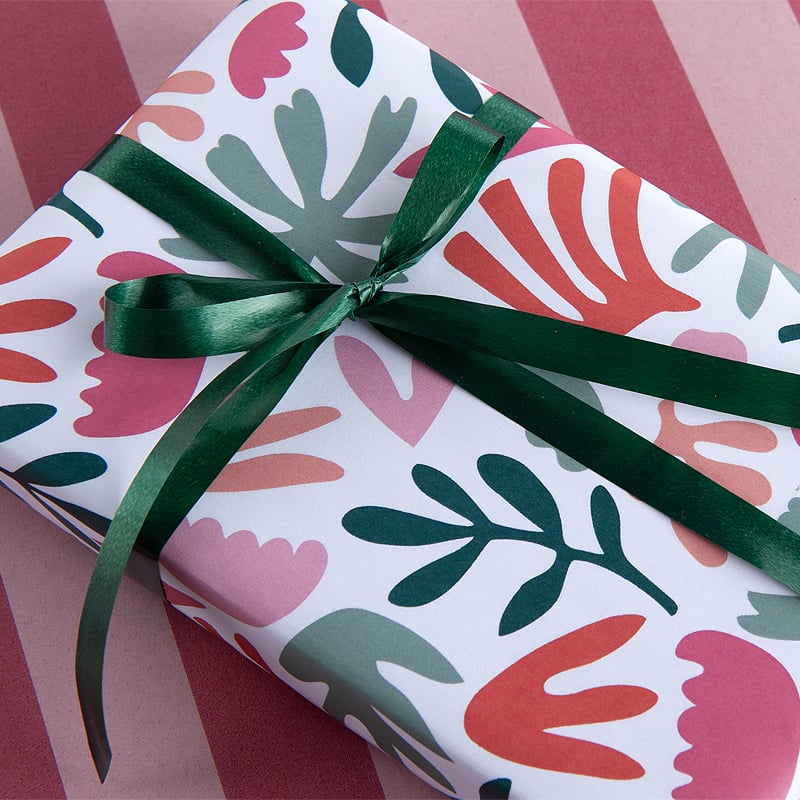 Presentpapper Modern Plants Pink - 4