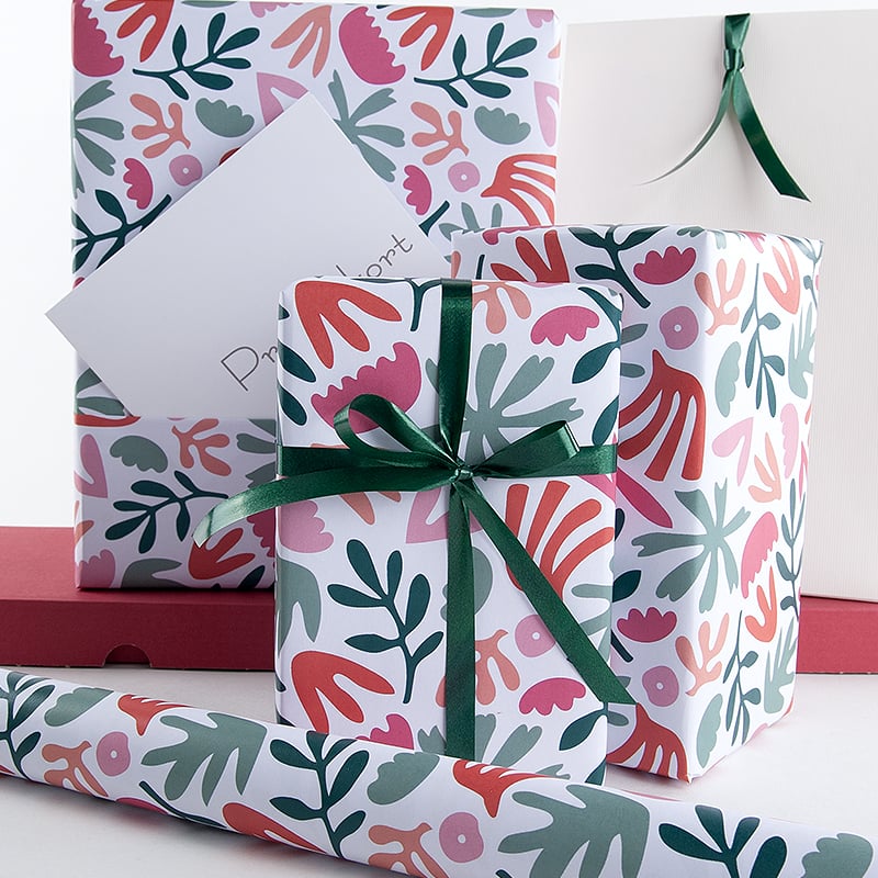 Presentpapper Modern Plants Pink - 2