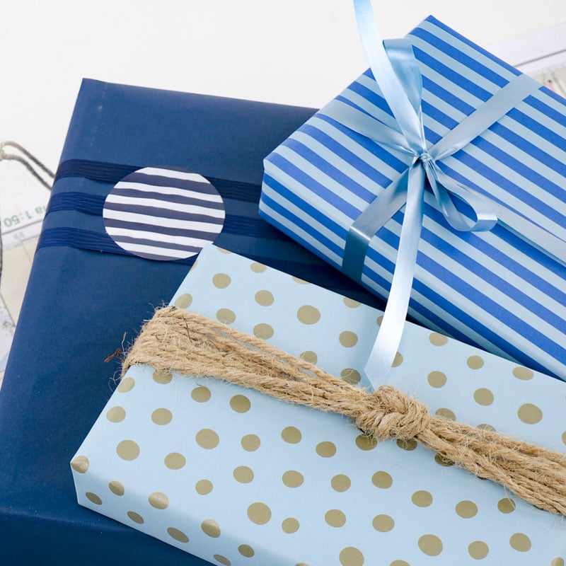 Presentpapper Navy Thin Stripes - 4