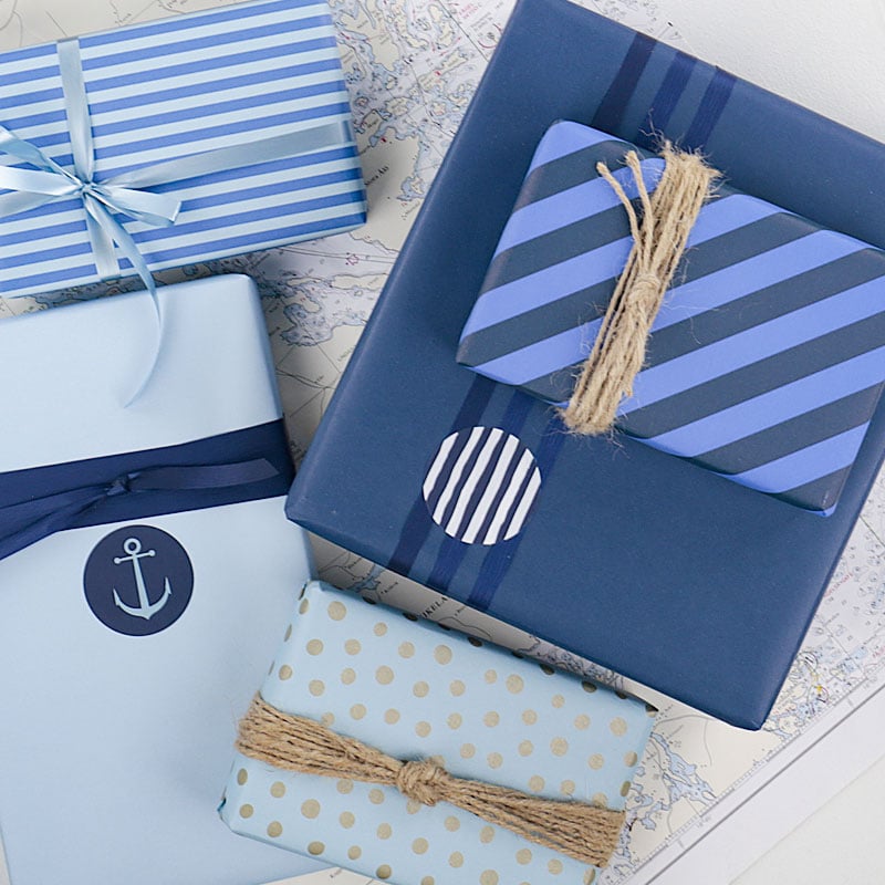 Presentpapper Marin Blue-blue - 5