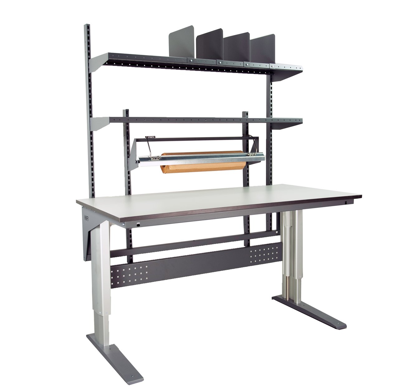 Packbord Höj- och sänkbart 300kg med hylla + rulle - 2