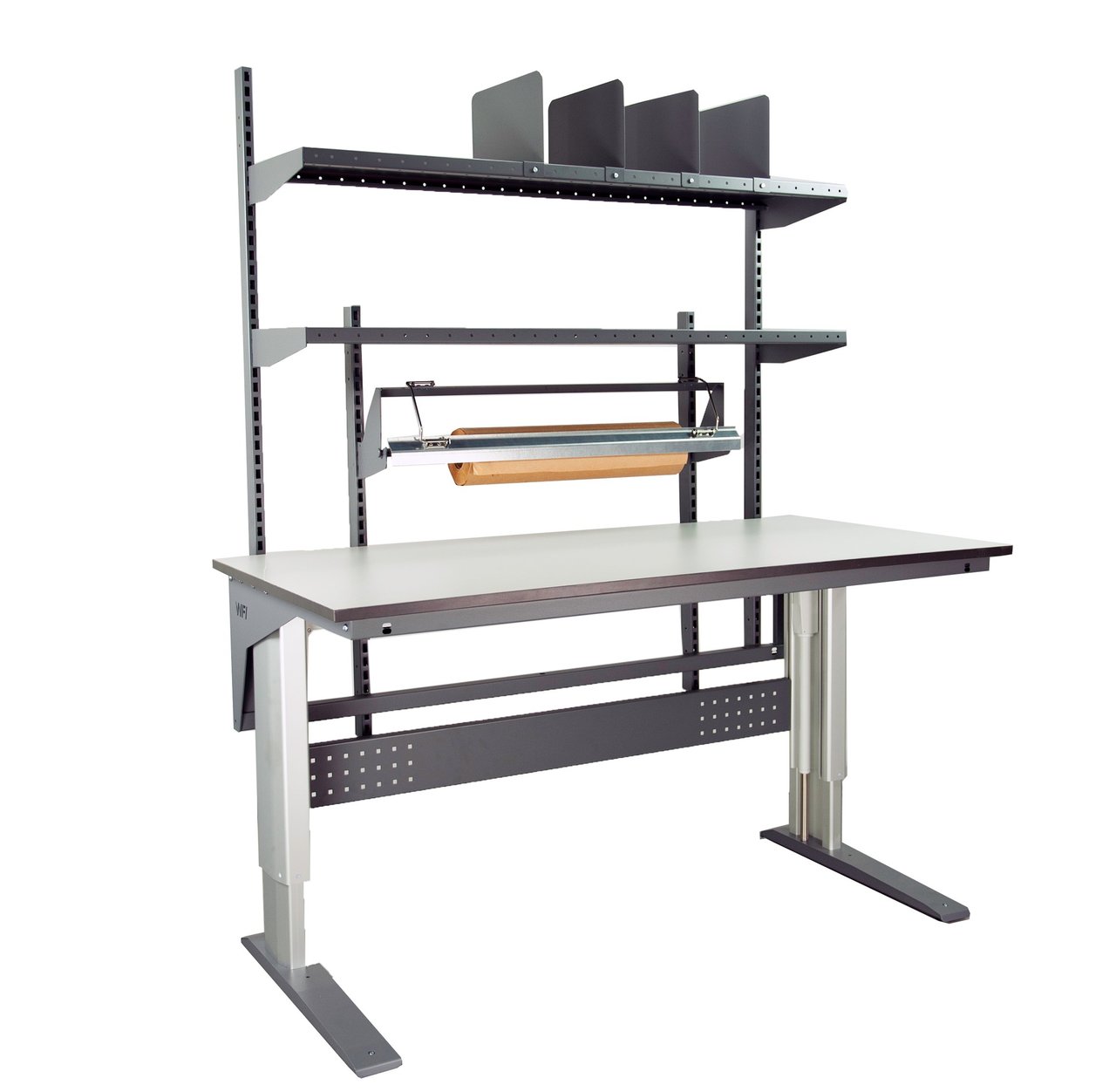 Packbord Höj- och sänkbart 300kg med hylla + rulle - 2