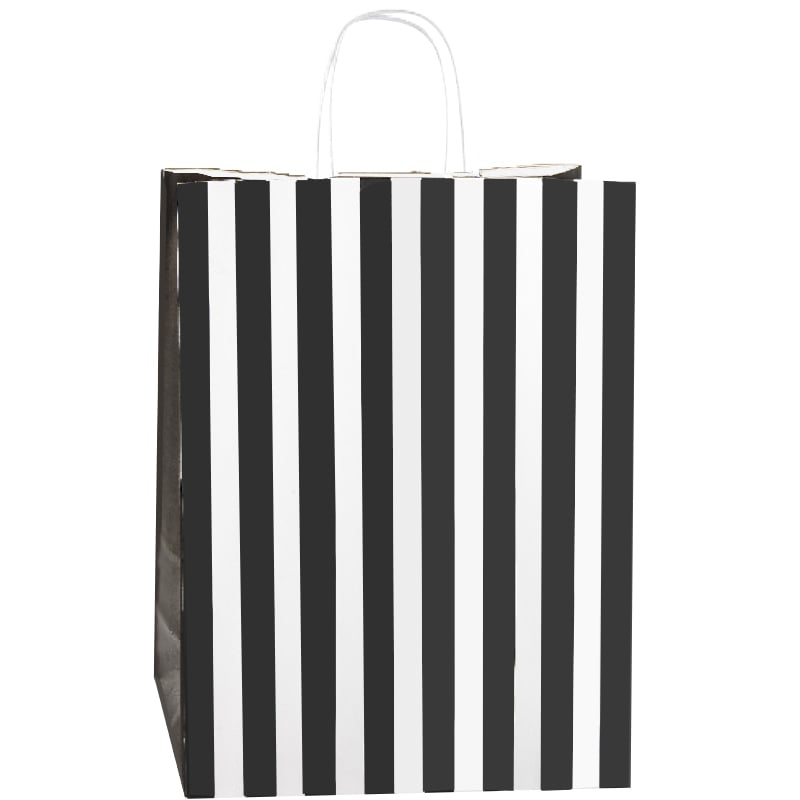 Papperskasse Luma randig Svart/Vit - 1