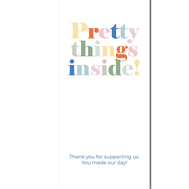 Förslutningsetikett POP pastell med tryck - engelsk text - 1