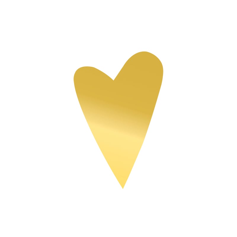 Presentetiketter modern heart guld - 3