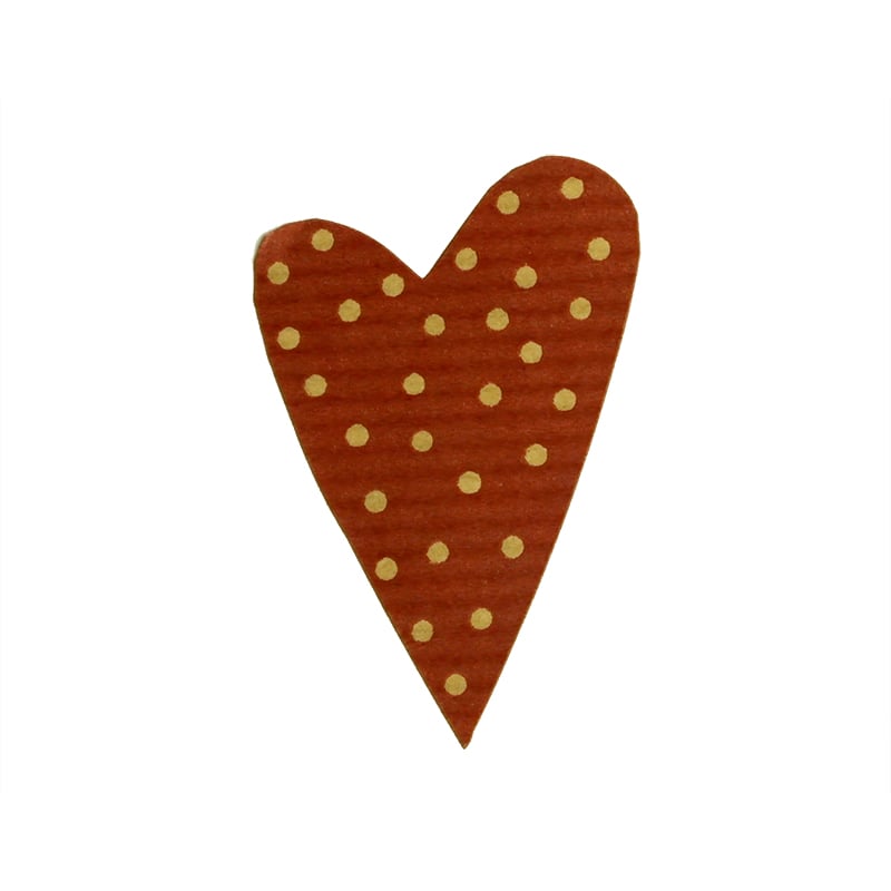 Presentetikett modern heart ribbad kraft vinröd - 2