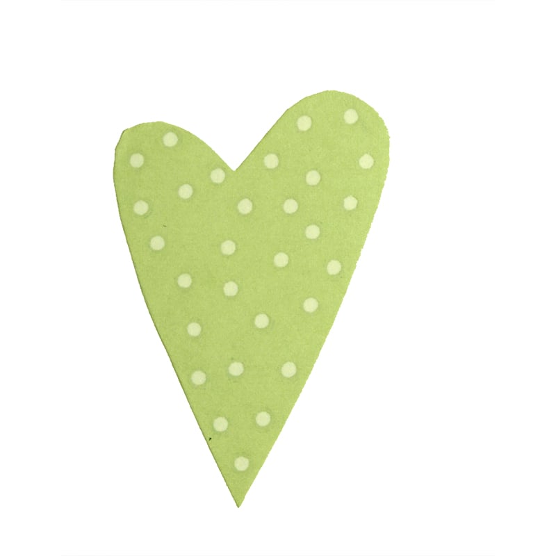 Presentetikett modern heart dots pistage med vita prickar - 2