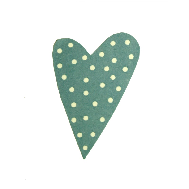 Presentetikett modern heart dots ljusblå med vita prickar - 2