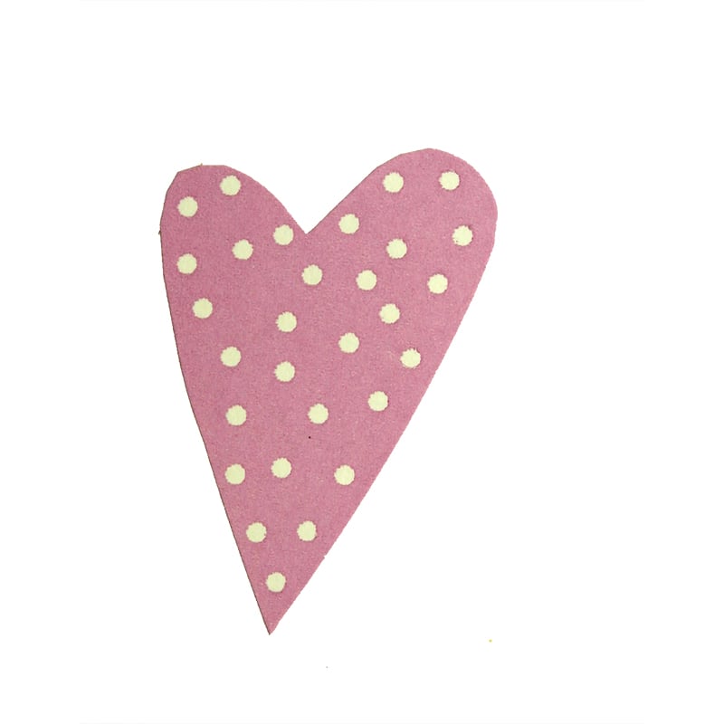 Presentetikett modern heart dots ljung med vita prickar - 2