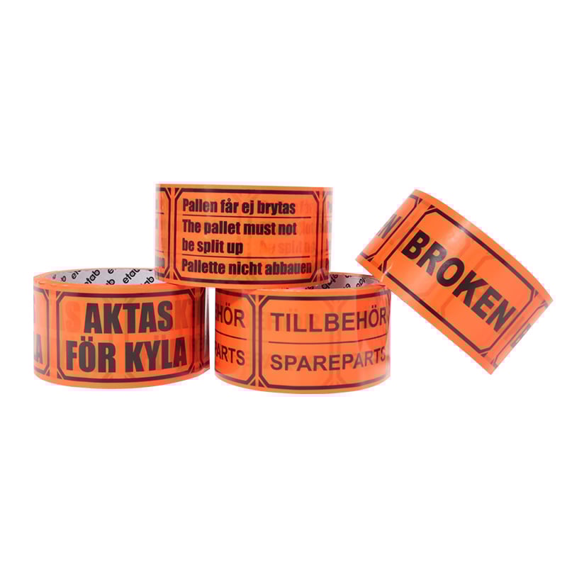 Fluorescerande orange tejp med svart tryck - 1