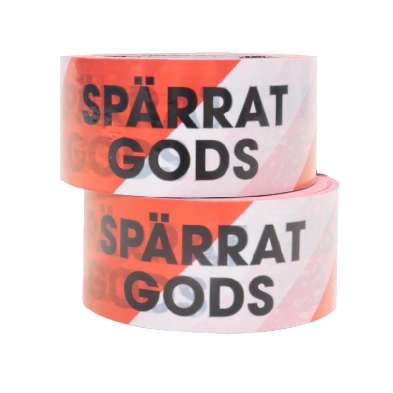 Röd-vit tejp med svart tryck - 1