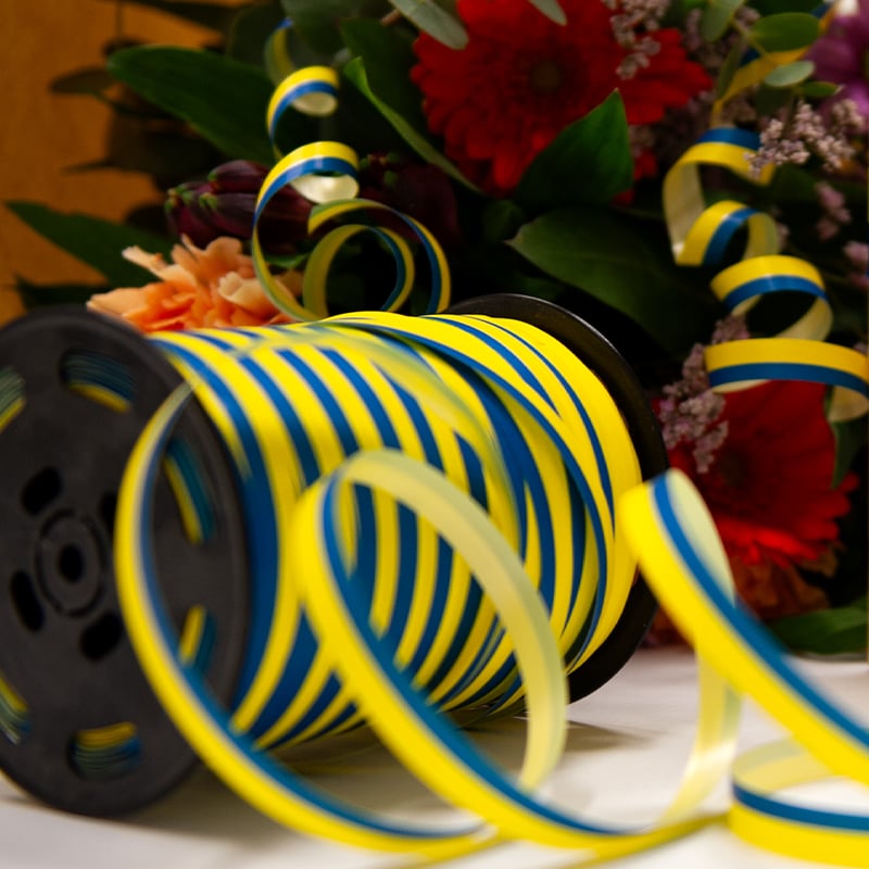 Presentband Blå/Gul - 3