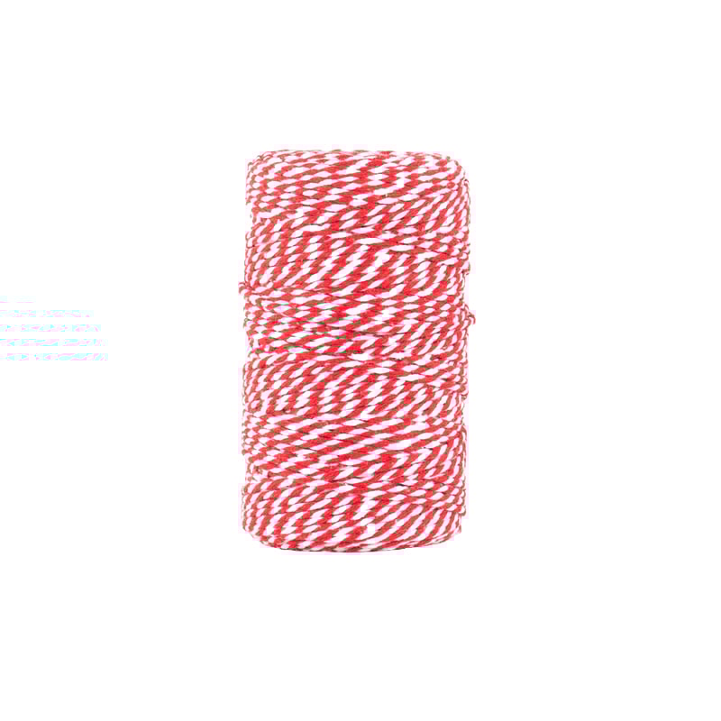 Textilgarn 2-färg röd/vit - 2