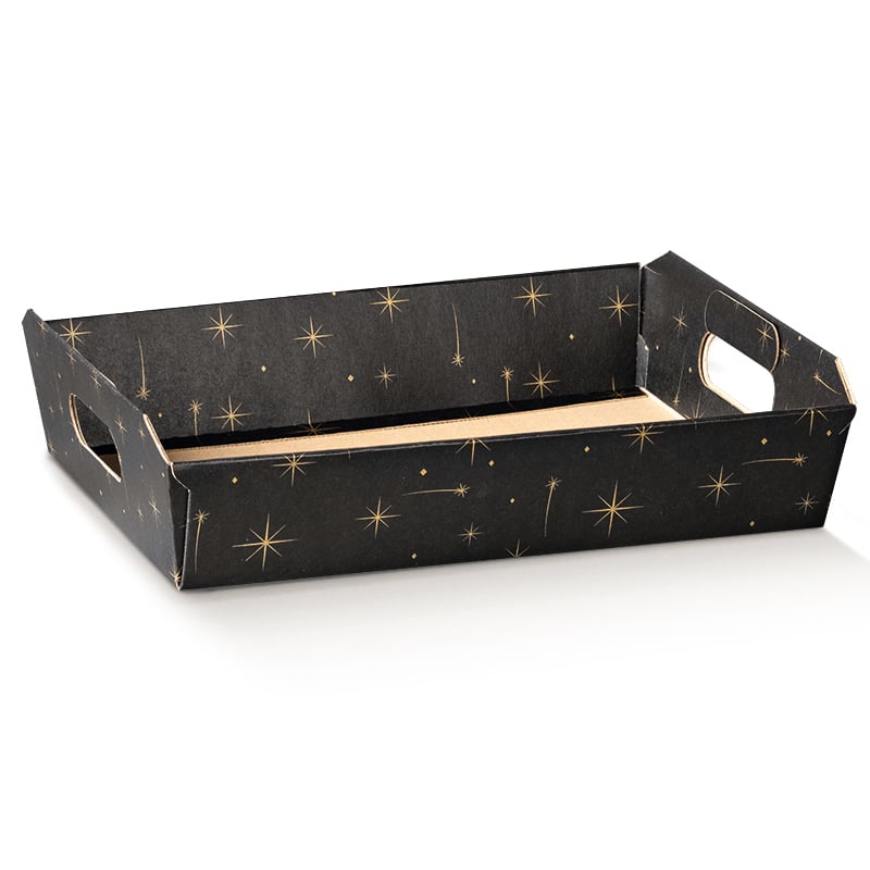Kartongbricka Constellation svart med handtag