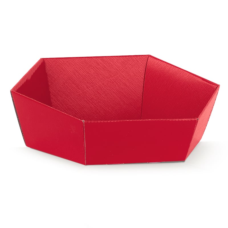Presentbricka Hexagon Fibra röd