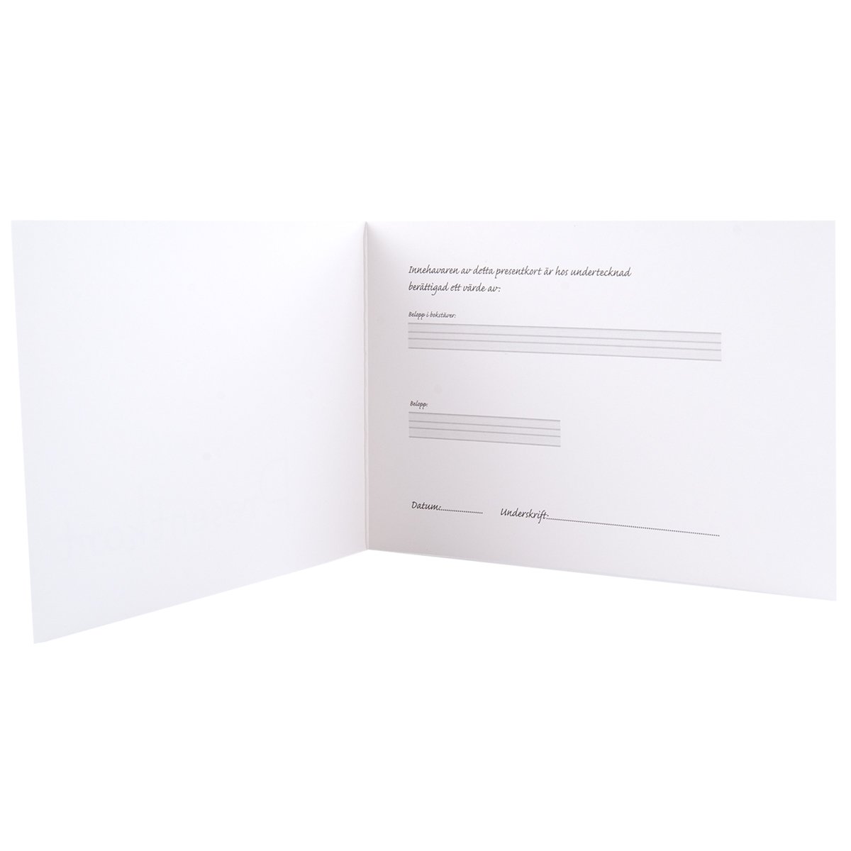 Presentkort vitt med guldtext - 5