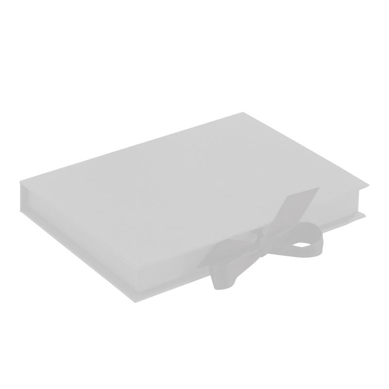 Presentkortsask vit med sidenband - 1