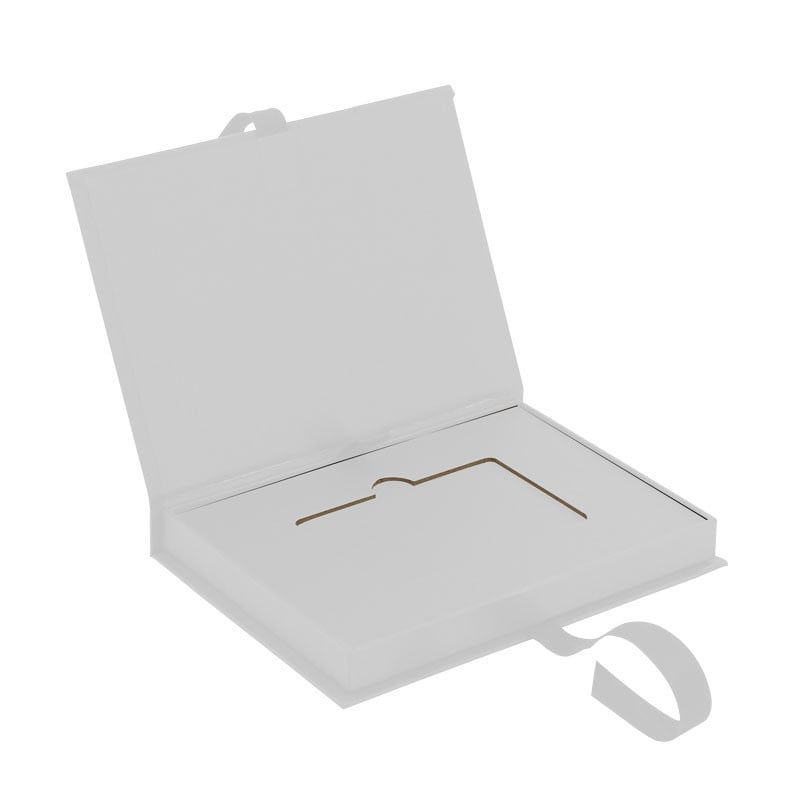 Presentkortsask vit med sidenband - 2