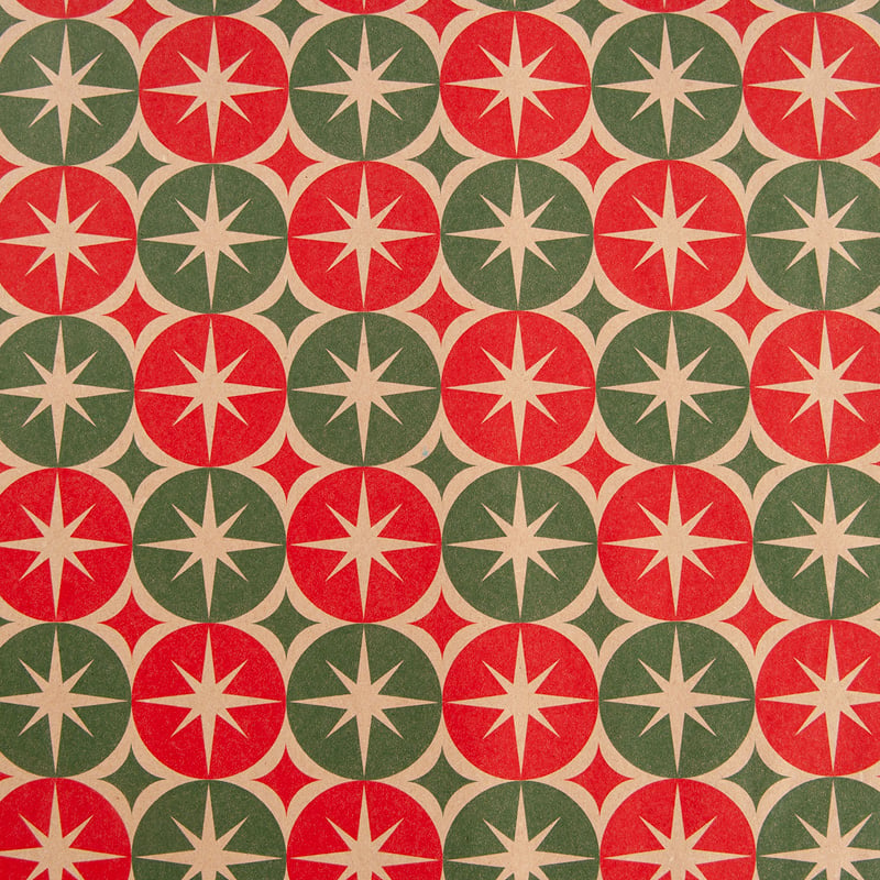 Presentpapper Retro Julstjärna
